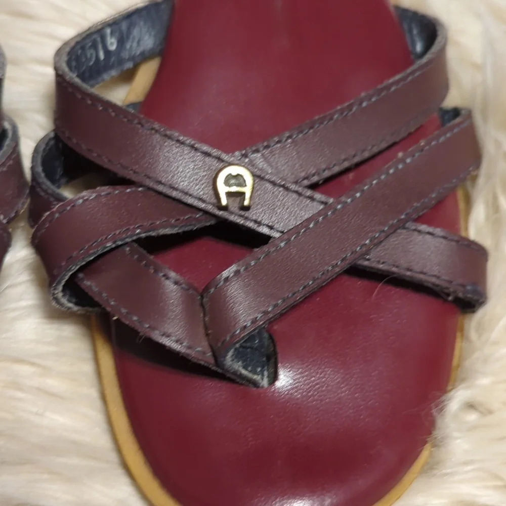 Vintage Etienne Aigner Oxblood sandals size 7M - Picture 5 of 6